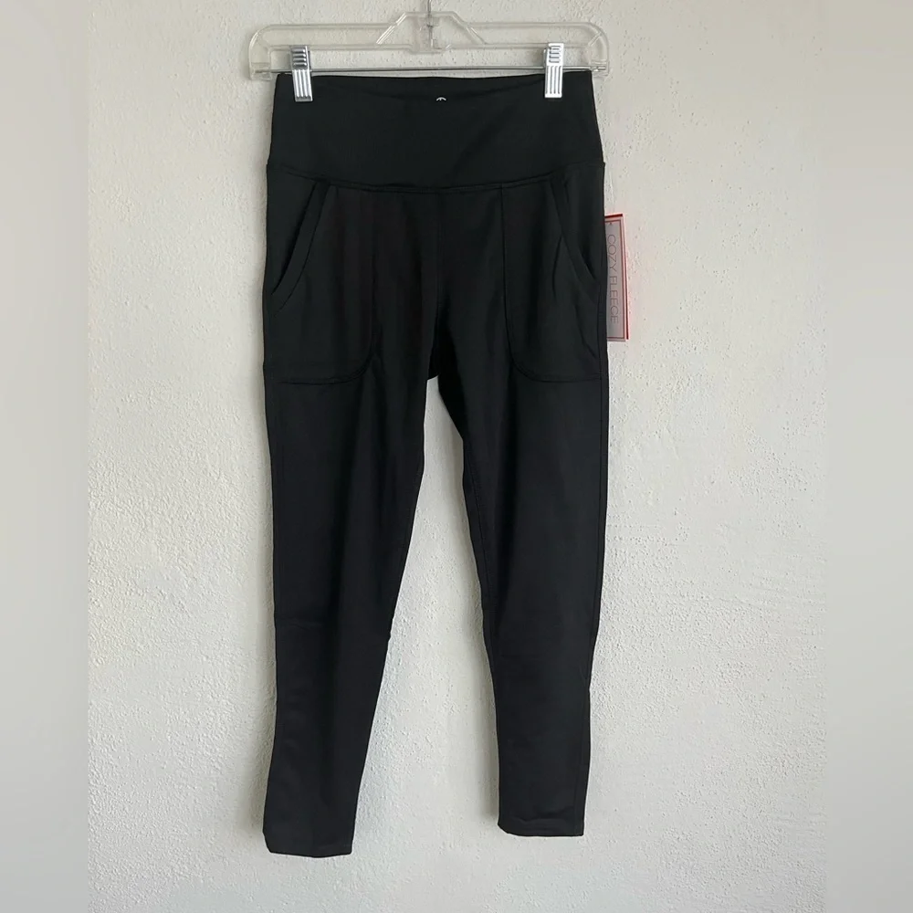 Adrienne Vittadini AV Sport Women’s Athletic Leggings S Black New